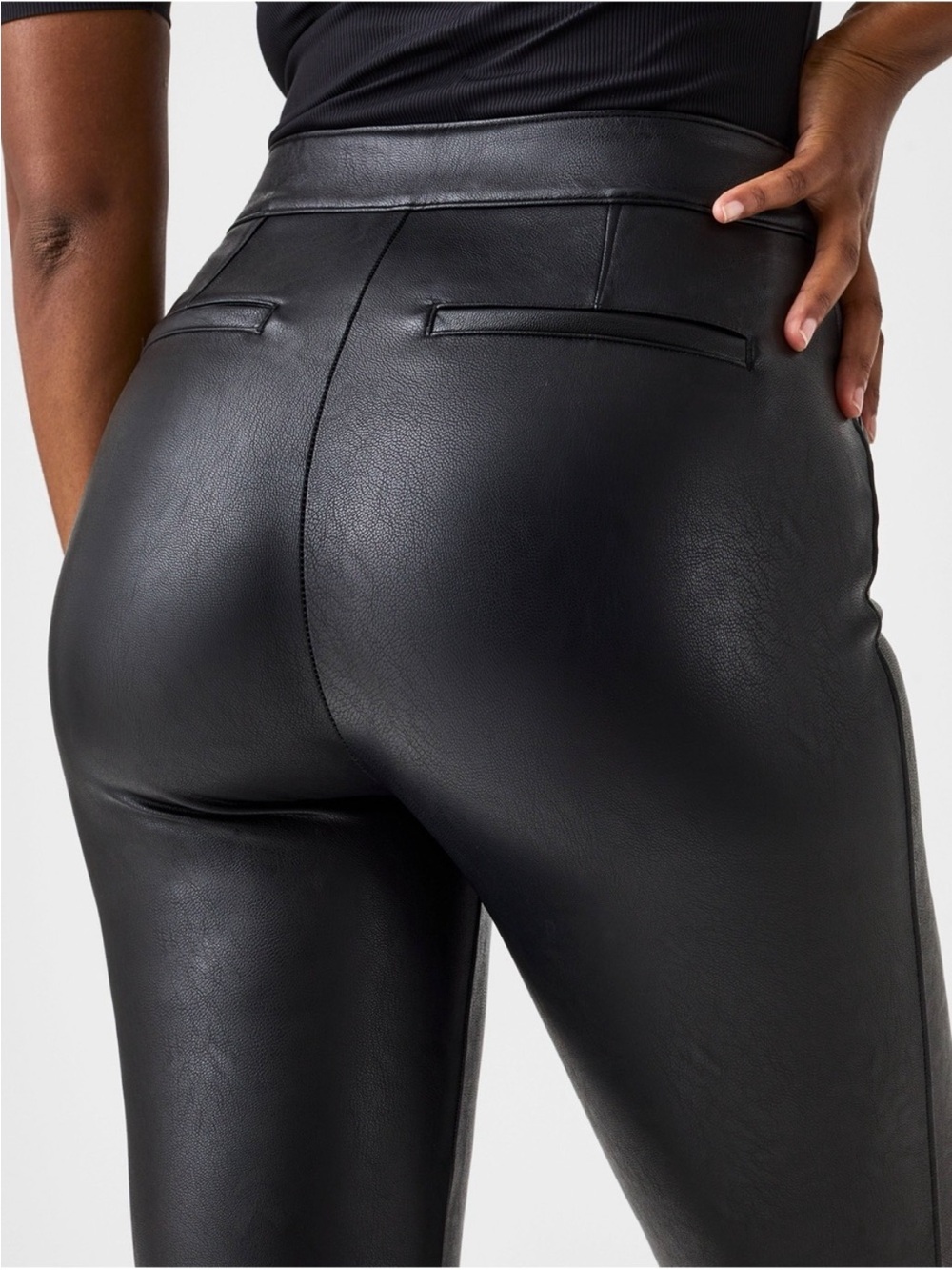 Spanx pull on flared leather pants - Picture 3 of 9